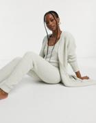 River Island Fluffy Maxi Cardigan In Gray - Part Of A Set-grey