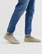 Asos Design Espadrilles In Gray Woven Faux Suede - Gray