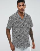 Midnight Surf Wail Revere Collar Shirt - Black