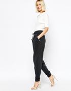 Gestuz Slouchy Pants In Cupro - Anthracite