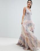Bronx And Banco Rainbow Tulle Maxi Dress - Multi