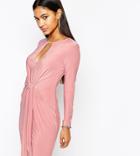 Club L Tie Knot Detail Mini Dress - Pink