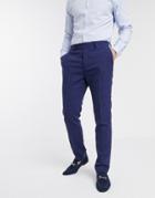 Asos Design Wedding Skinny Suit Pants In Blue Wool Blend Micro Houndstooth-blues