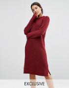 Micha Lounge Red Boucle Sweater Dress - Red
