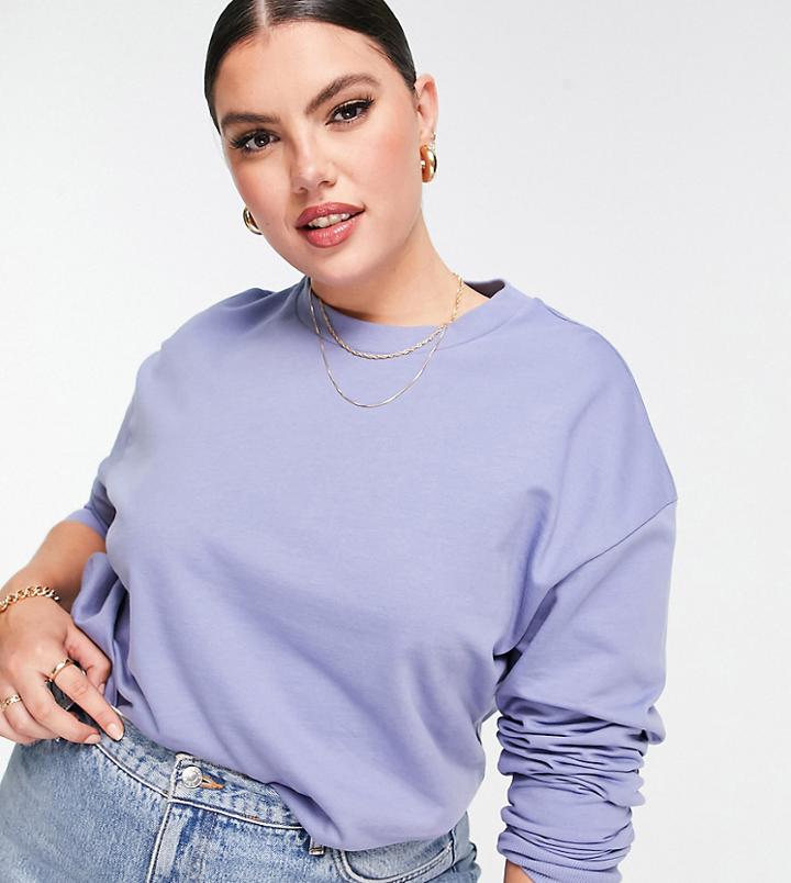 Asos Design Curve Ultimate Sweatshirt In Blue-blues