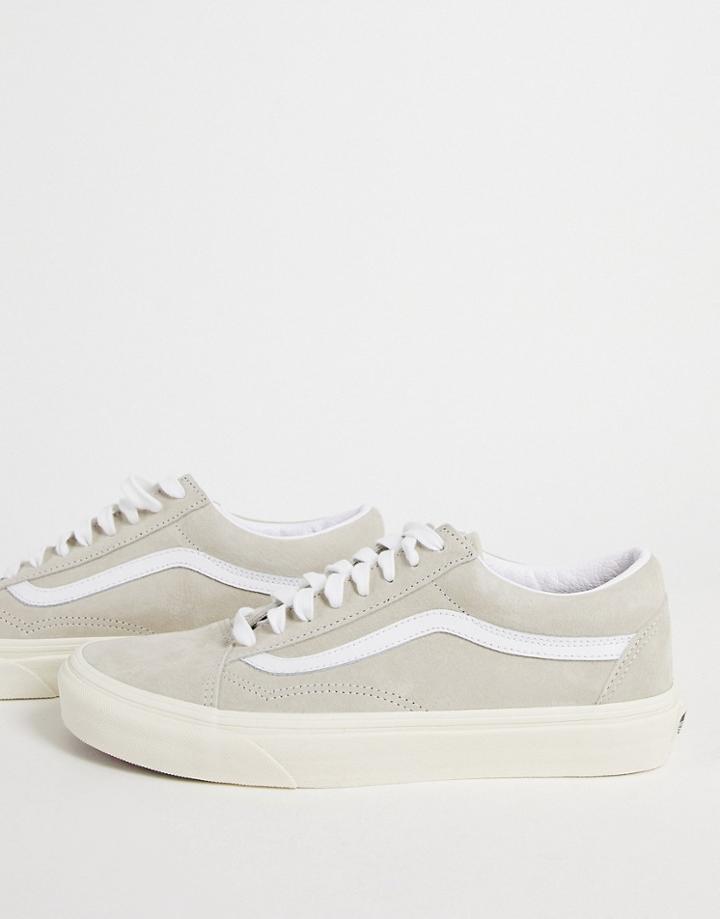 Vans Old Skool Suede Sneakers In Cream-white