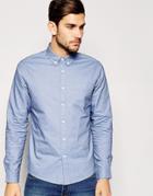 Asos Oxford Shirt In Sky Blue With Long Sleeves - Blue