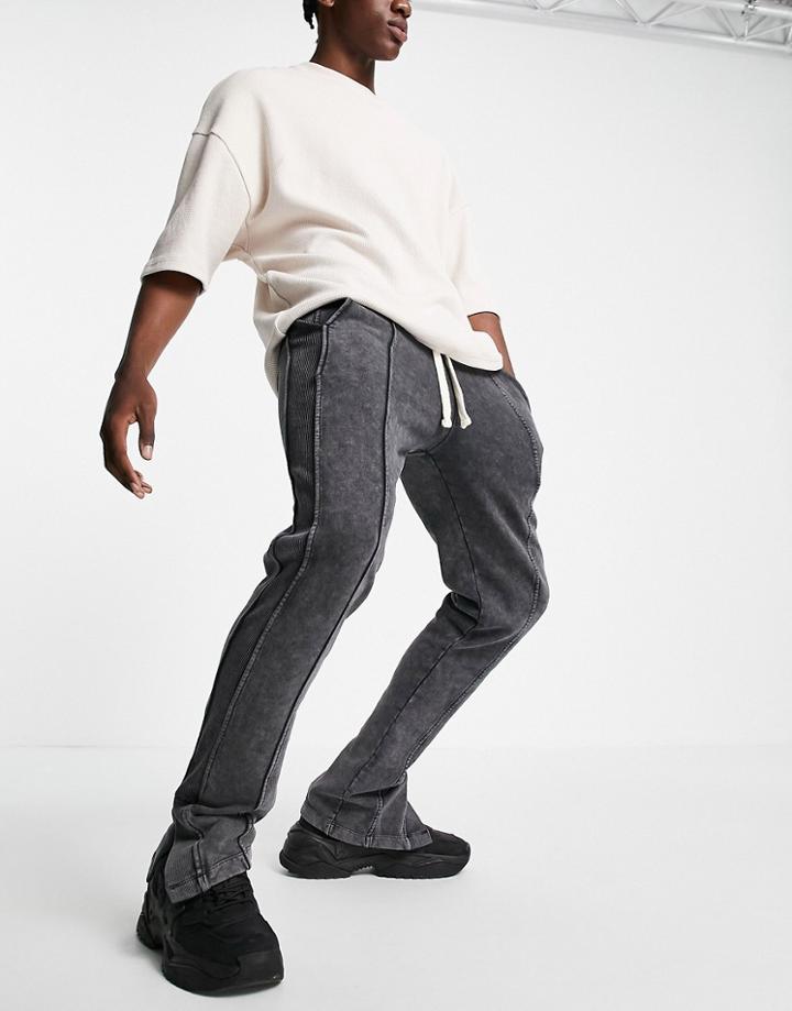 Jaded London Arizona Sweatpants With Side Slits In Gray-black