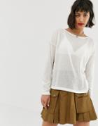 Noisy May Lightweight Knitted Sweater-white