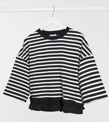 Gebe Maternity Stripe Sweater In Black And White