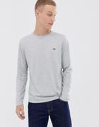 Lacoste Logo Long Sleeve T-shirt In Gray