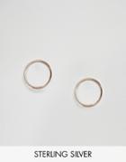 Asos Rose Gold Plated Sterling Silver 12mm Open Hoops - Copper