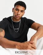 Calvin Klein Central Front Small Logo T-shirt In Black