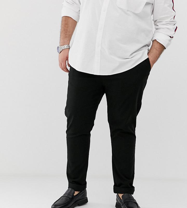 Asos Design Plus Skinny Chinos In Black