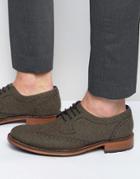 Ted Baker Apren Wool Brogue Shoes - Brown