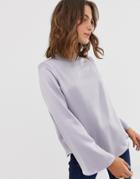 River Island Blouse With High Neck In Lilac-purple