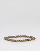 Seven London Fleur De Lys Beaded Bracelet In Green Exclusive To Asos -