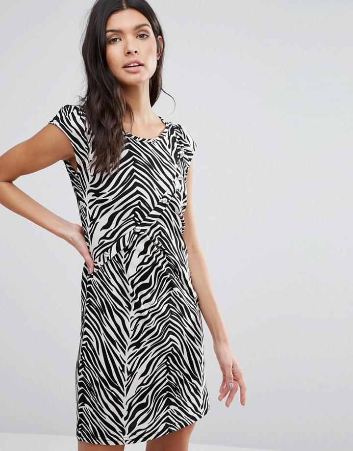 Pussycat London Animal Print Shift Dress - Black