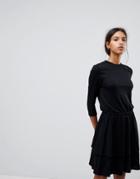 Selected Femme Knit Peplum Dress - Black