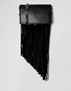 Urbancode Leather Fringed Bag - Black