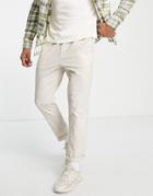 Jack & Jones Intelligence Straight Fit Linen Chino In Beige-neutral