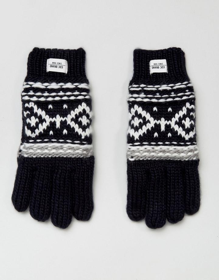 Esprit Fairisle Knitted Gloves - Black