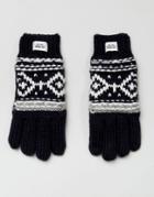 Esprit Fairisle Knitted Gloves - Black