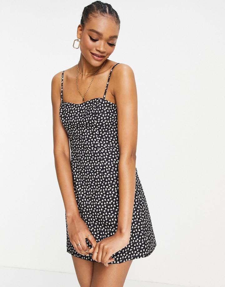 French Connection Cute Print Mini Dress In Black Multi