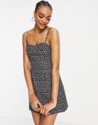 French Connection Cute Print Mini Dress In Black Multi