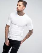 Religion Muscle Fit T-shirt With Layered Arm Detail - White