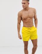 Jack & Jones Intelligence Swim Shorts With Contrast Lining - Yellow