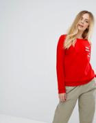 Vila Sweatshirt With Patches - Red