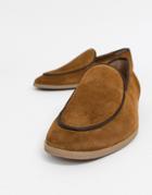 Asos Design Loafers In Tan Suede - Tan