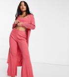 Asos Design Petite Mix & Match Lounge Knitted Flare Trouser In Dusty Rose-pink