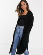 New Look Maxi Pocket Cardi In Black