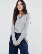 Subtle Luxury Cashmere Cozy Swing Sweater In Fitigue - Gray