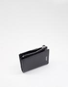 Monki Faux Leather Zip Through Wallet In Black