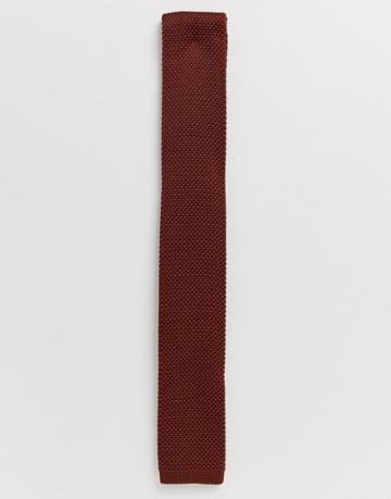 Twisted Tailor Knitted Tie In Brown - Brown