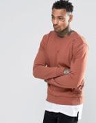 Criminal Damage Sweatshirt With Distressing - Orange