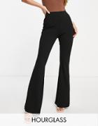 Asos Design Hourglass Jersey Slim Kick Flare Suit Pant-black