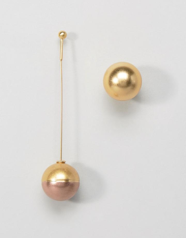 Aqaq X Mawi Asymmetric Orb Drop Earring - Gold