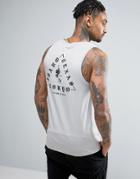 Asos Muscle Tank With Triangle Chest And Back Print - Gray