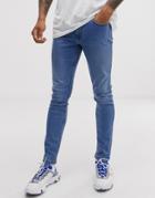 River Island Skinny Stretch Jeans In Light Wash Blue