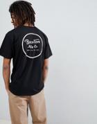 Brixton Wheeler T-shirt With Back Print In Black - Black
