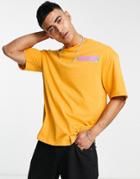 Jack & Jones Originals Oversized T-shirt With Feel It Back Print In Yellow