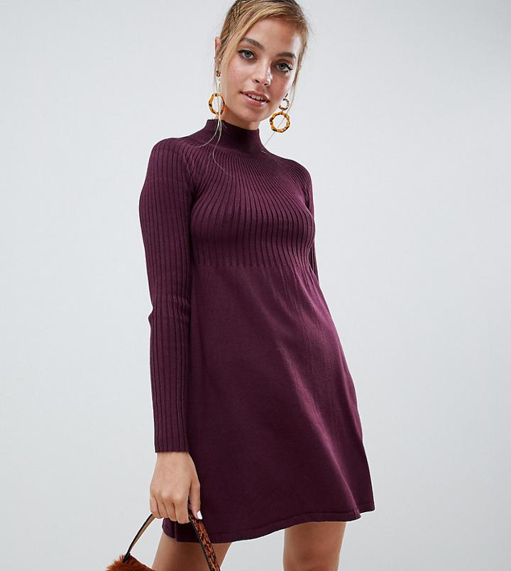 Vero Moda Petite Knit Swing Dress - Red