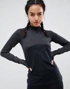 Nike Training Pro Warm Long Sleeve Top In Black And Sparkle