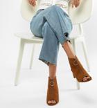 Miss Selfridge Zip Front Block Heel Shoe