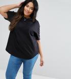 Asos Curve Ultimate Easy T-shirt With Curved Hem - Black