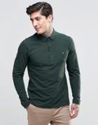 Farah Polo Shirt With Long Sleeves In Slim Fit Green - Green